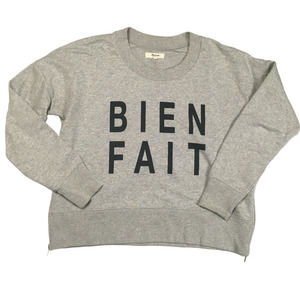 Madewell Cropped Sweatshirt Bien Fait Zipper Side Casual Women's S